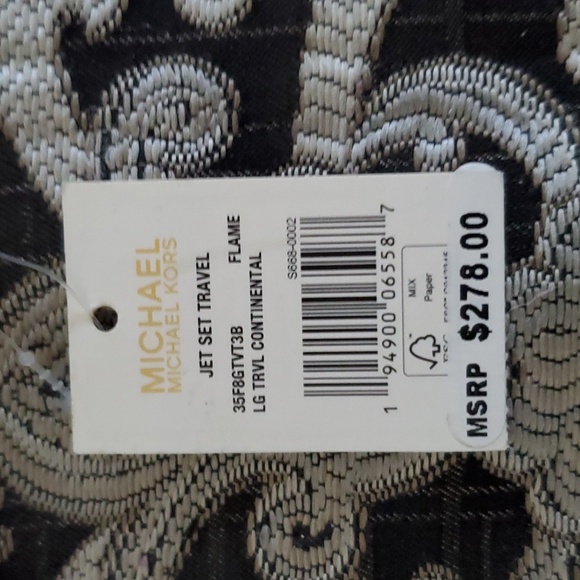 Michael Kors Flame Monogram Jet Set Continental Wallet Wristlet - Picture 8 of 8